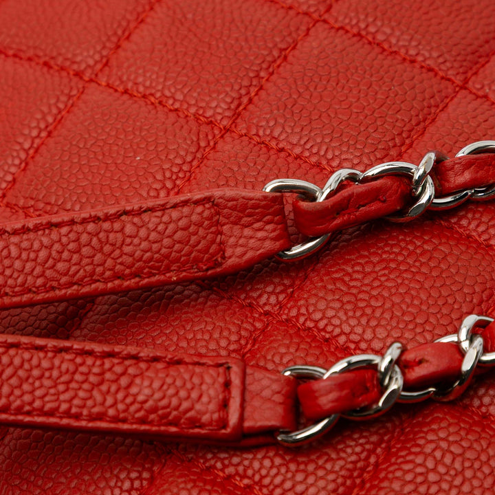 Medium Quilted Caviar Easy Flap Orange - Gaby Paris