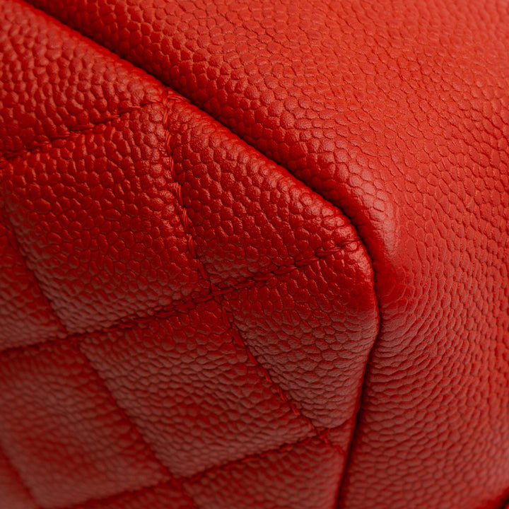 Medium Quilted Caviar Easy Flap Orange - Gaby Paris