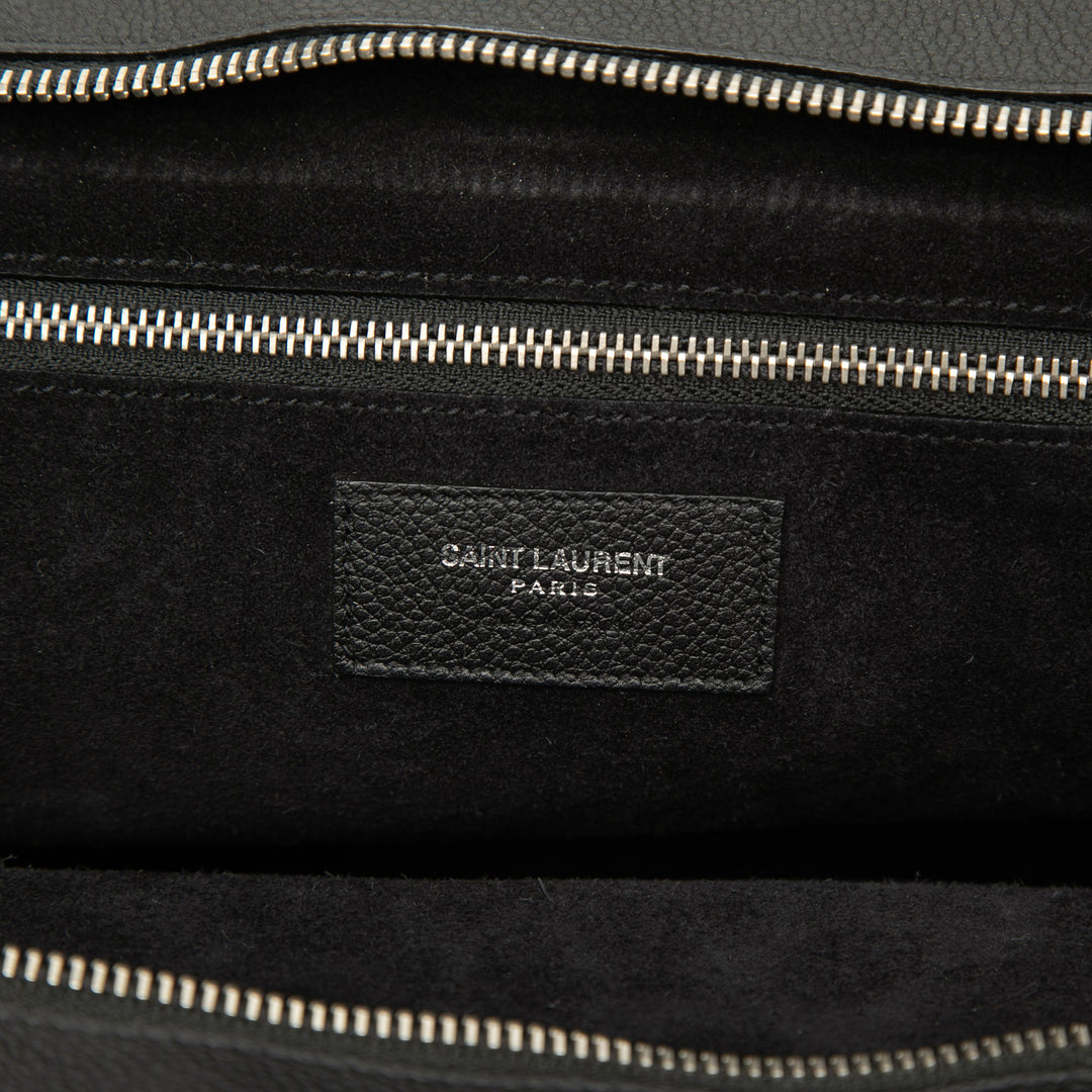 Saint Laurent Medium Cuir de veau grainé Cabas Rive Gauche Sac