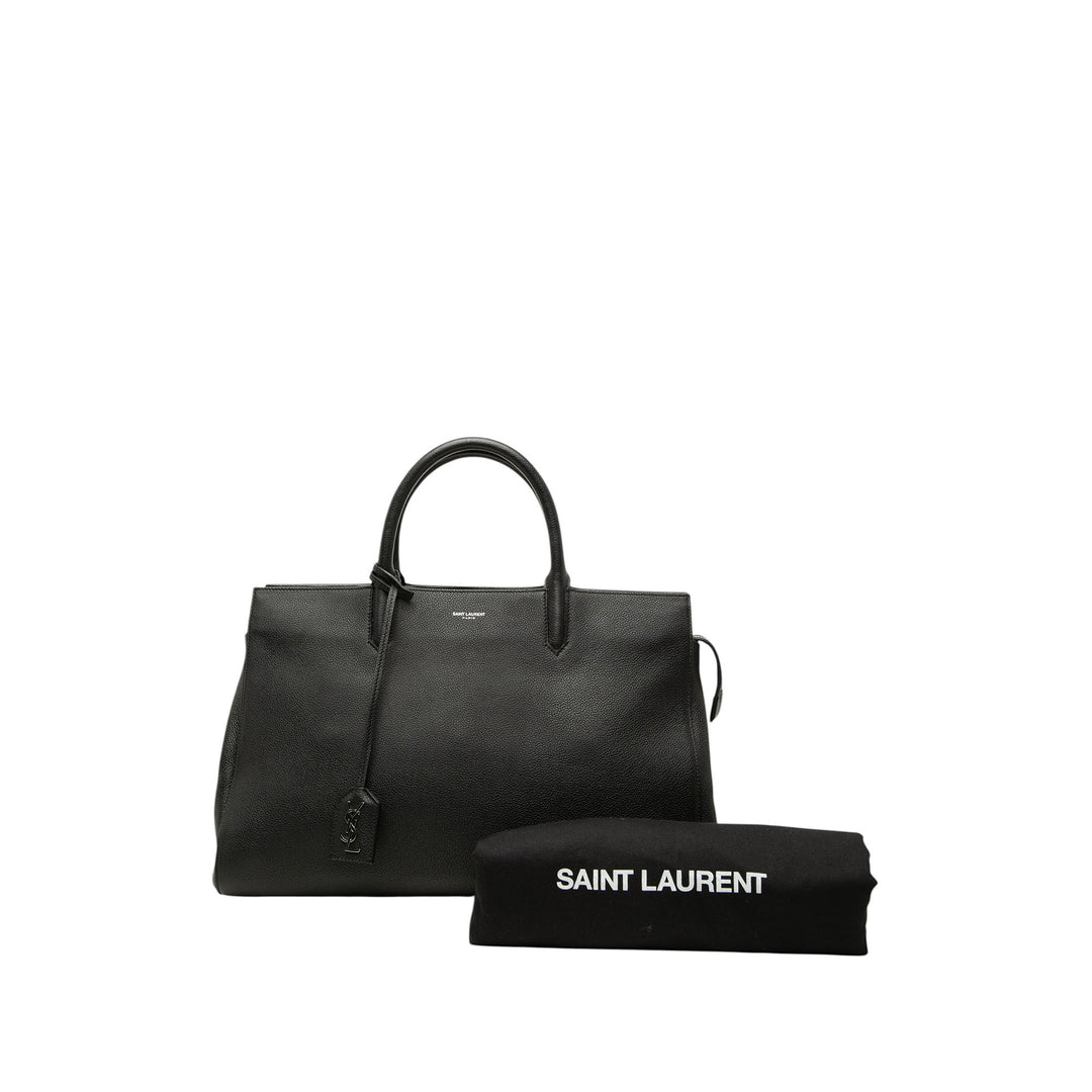 Saint Laurent Medium Cuir de veau grainé Cabas Rive Gauche Sac
