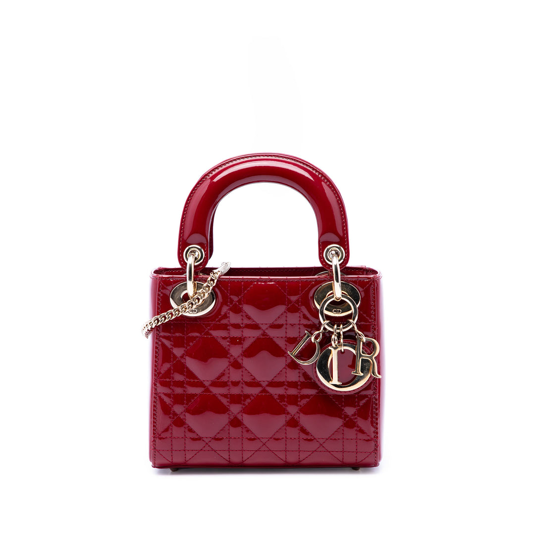 Dior Mini Cuir verni Cannage Lady Dior