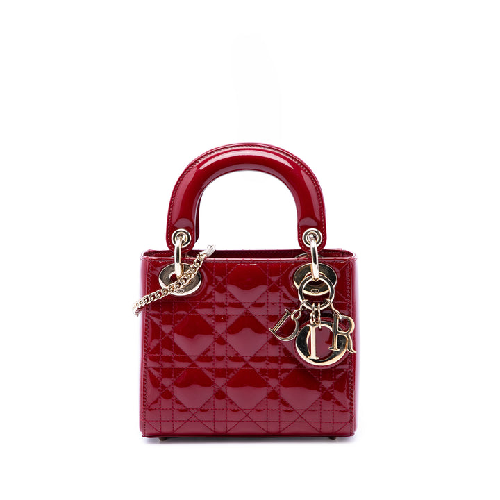 Dior Mini Cuir verni Cannage Lady Dior
