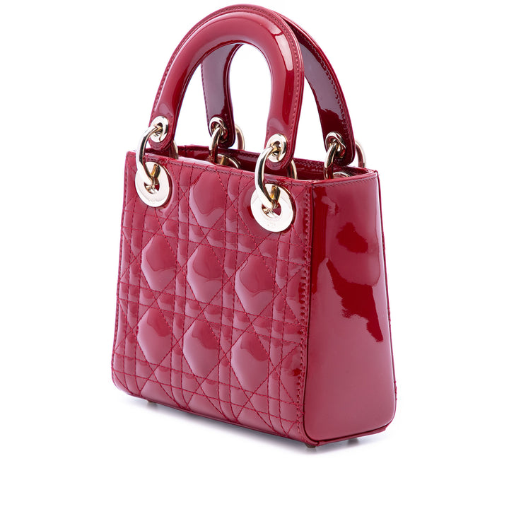 Dior Mini Cuir verni Cannage Lady Dior