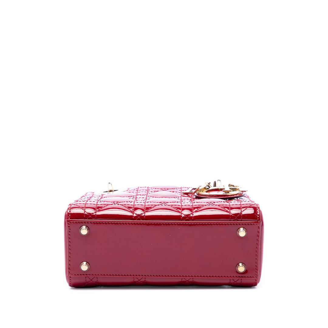 Dior Mini Cuir verni Cannage Lady Dior