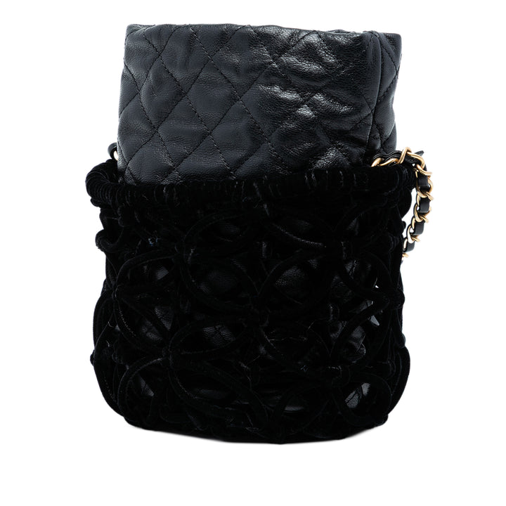 Chanel Braided Velours Goatskin Drawstring Bucket