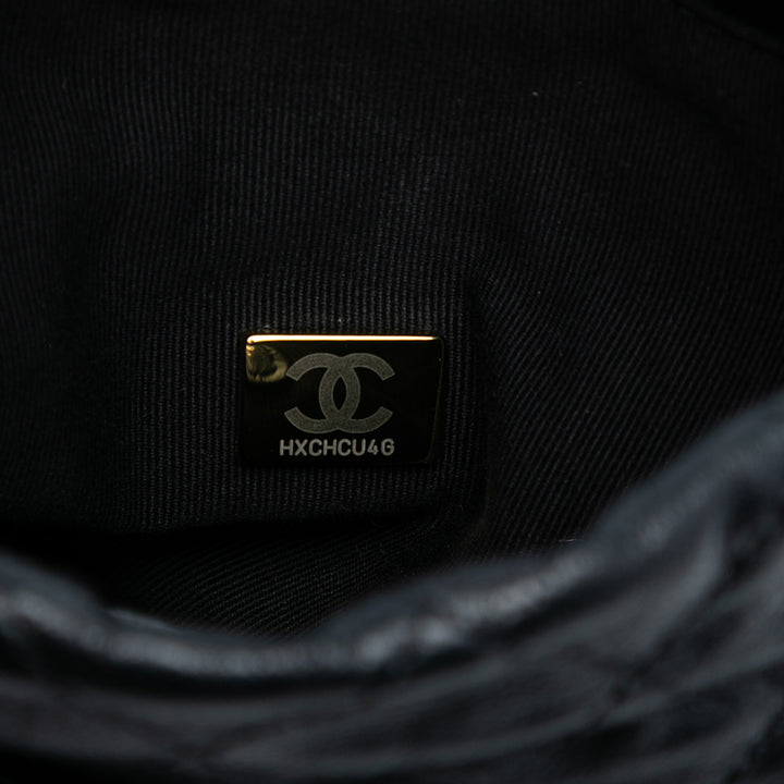 Chanel Braided Velours Goatskin Drawstring Bucket