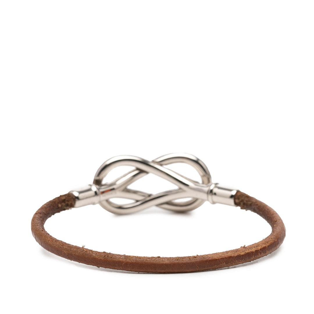 Hermès Palladium plaqué et Cuir Atame Knot Bracelet