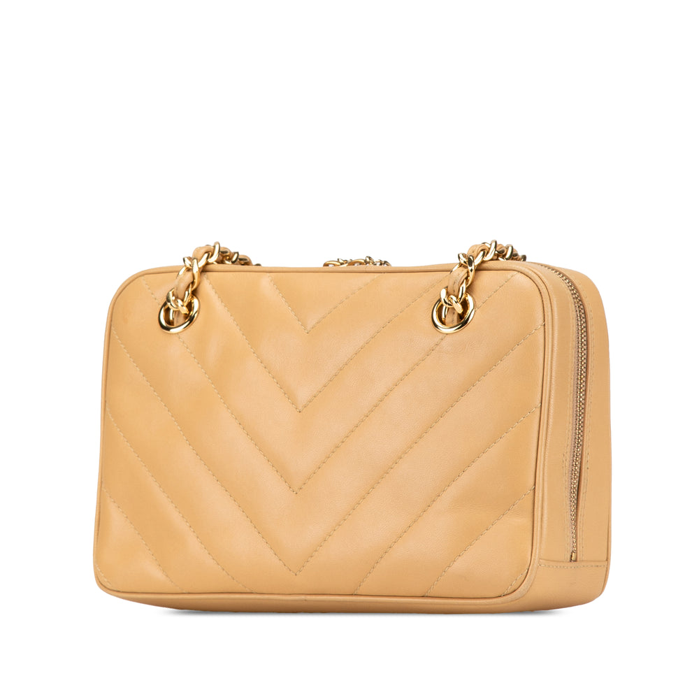 Chanel CC Chevron Quilted Cuir d’agneau Chain Sac bandoulière Marron – GABY PARIS Authentique