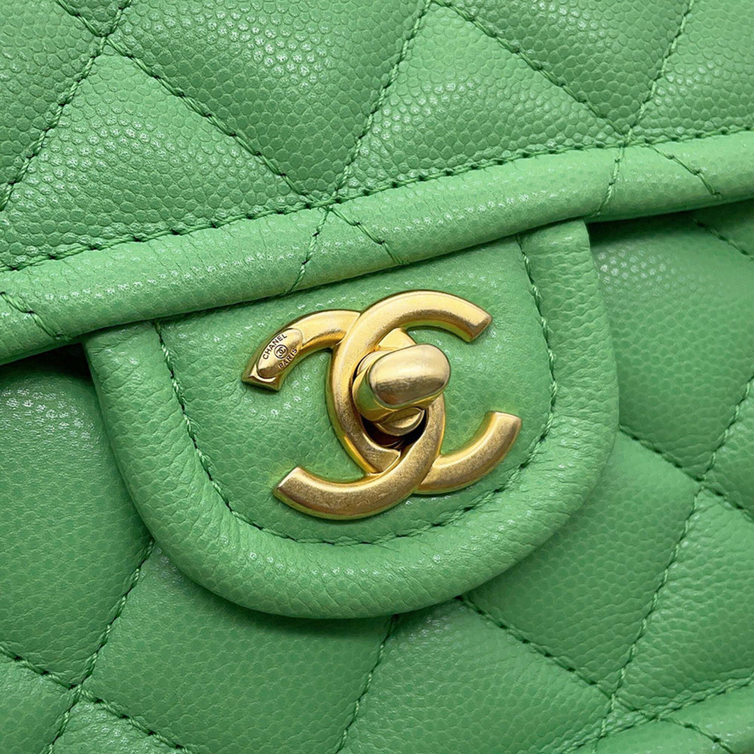 Matelassé Sweet à rabat Mini Cuir caviar Vert