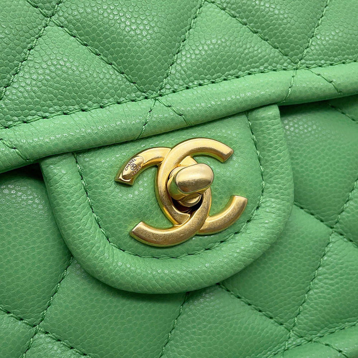 Matelassé Sweet à rabat Mini Cuir caviar Vert