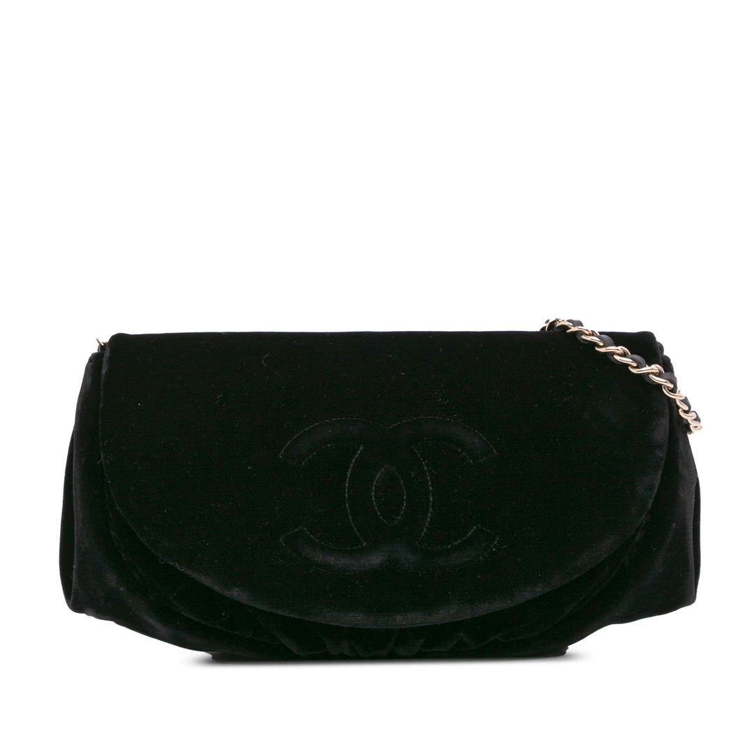 Chanel CC Velours Half Moon Wallet on Chain Noir – GABY PARIS Authentique