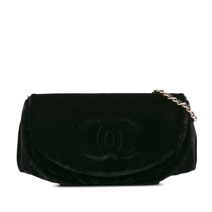 Chanel CC Velours Half Moon Wallet on Chain Noir – GABY PARIS Authentique
