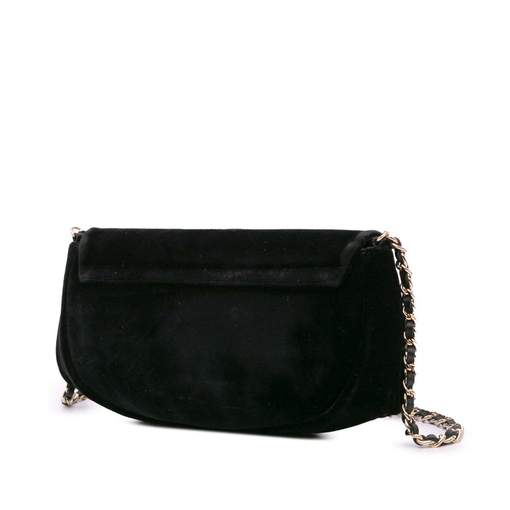 Chanel CC Velours Half Moon Wallet on Chain Noir – GABY PARIS Authentique