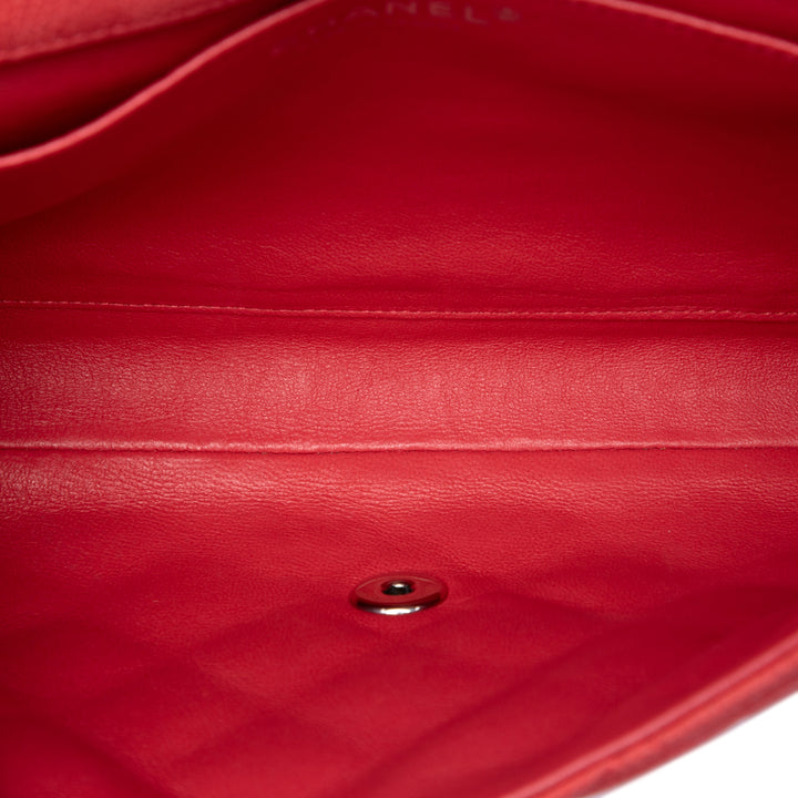 Matelassé à rabat Pochette avec chaîne Cuir caviar Rose