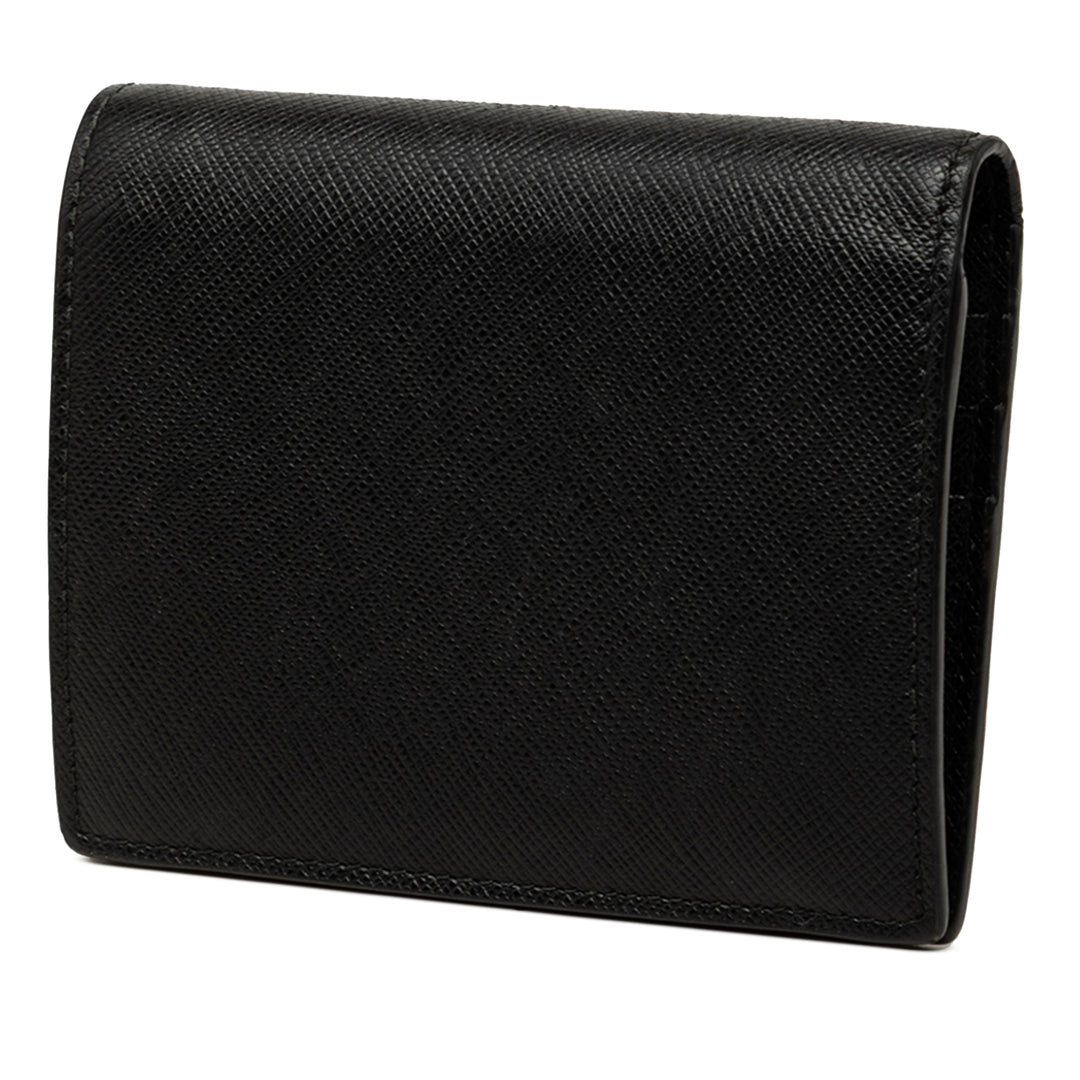 Deux volets Compact Portefeuille Saffiano Noir