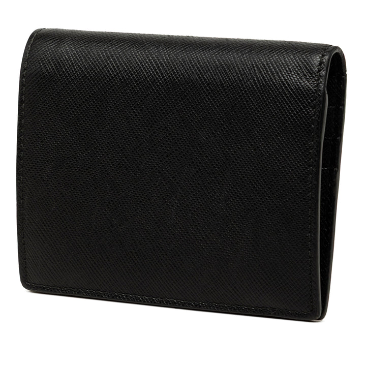 Deux volets Compact Portefeuille Saffiano Noir