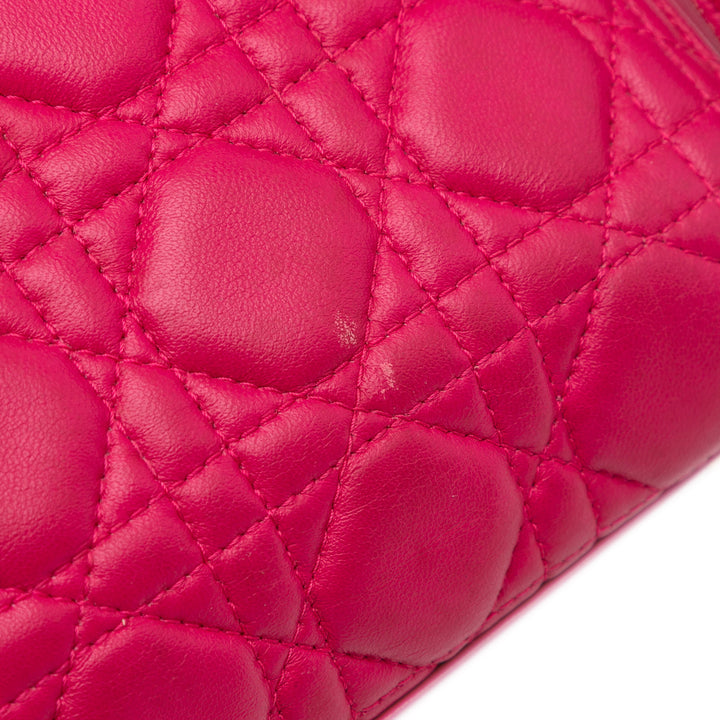 Dior Medium Cuir d’agneau Cannage Lady Dior Rose – GABY PARIS Authentique