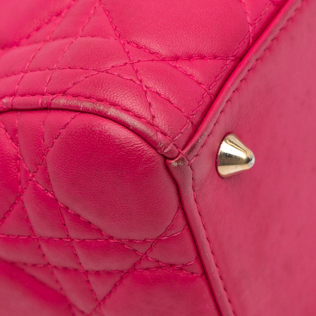 Dior Medium Cuir d’agneau Cannage Lady Dior Rose – GABY PARIS Authentique