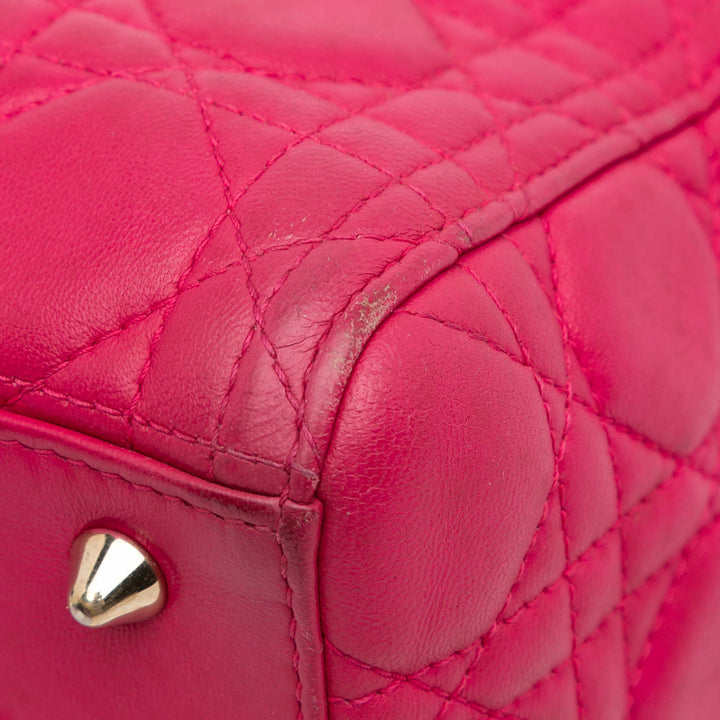 Dior Medium Cuir d’agneau Cannage Lady Dior Rose – GABY PARIS Authentique