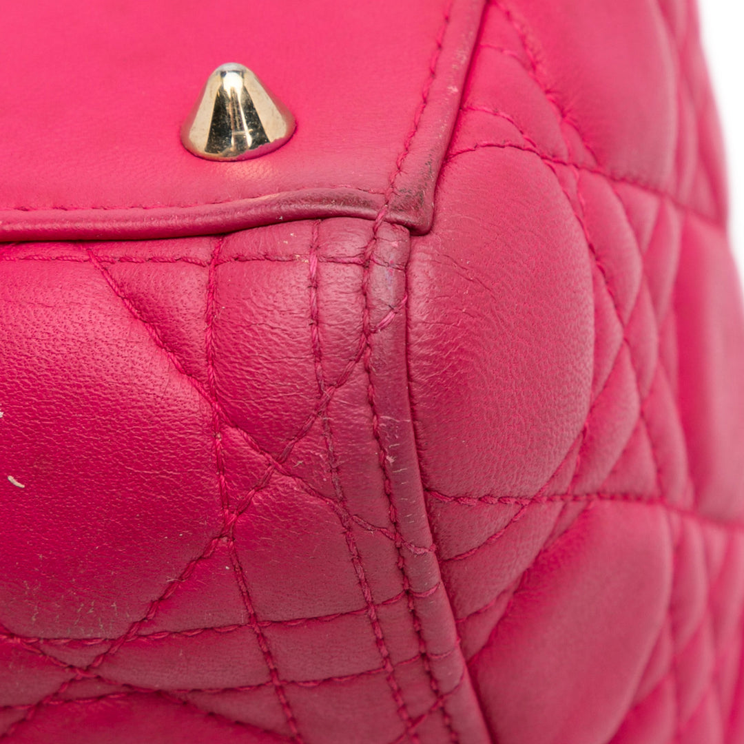 Dior Medium Cuir d’agneau Cannage Lady Dior Rose – GABY PARIS Authentique