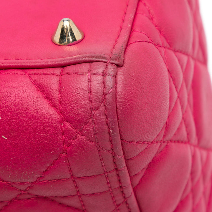 Dior Medium Cuir d’agneau Cannage Lady Dior Rose – GABY PARIS Authentique
