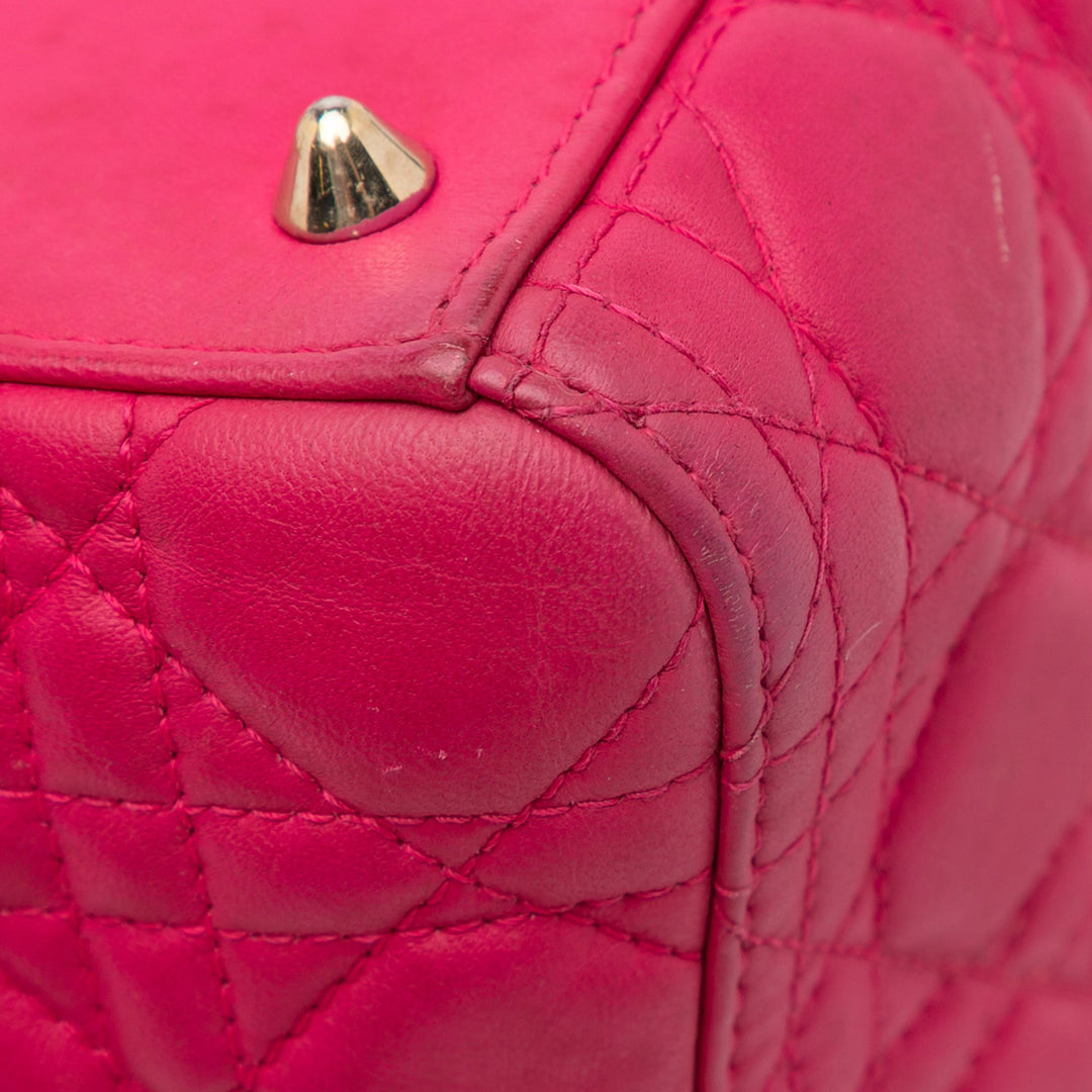 Dior Medium Cuir d’agneau Cannage Lady Dior Rose – GABY PARIS Authentique