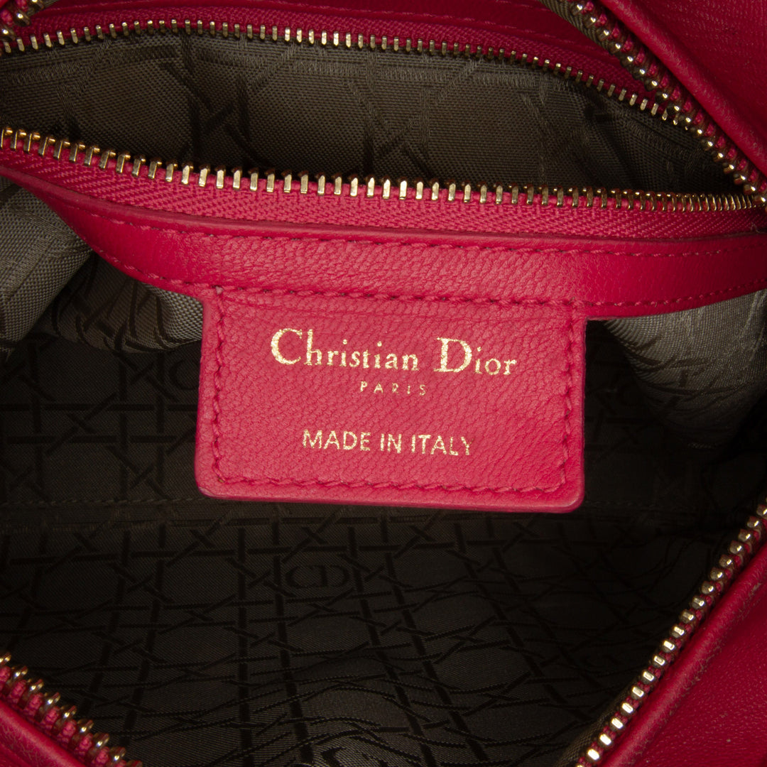 Dior Medium Cuir d’agneau Cannage Lady Dior Rose – GABY PARIS Authentique
