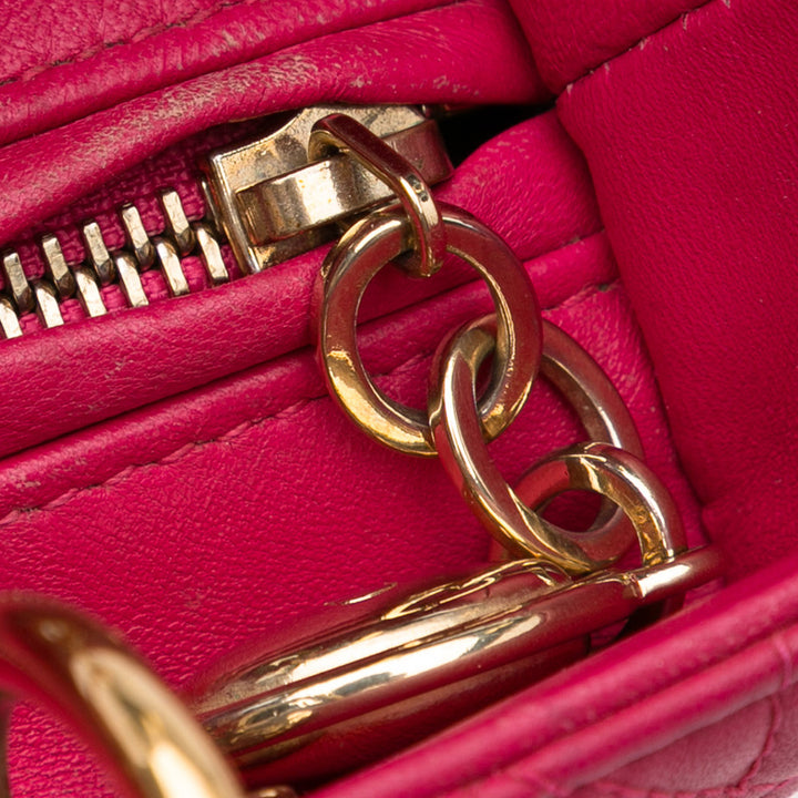 Dior Medium Cuir d’agneau Cannage Lady Dior Rose – GABY PARIS Authentique