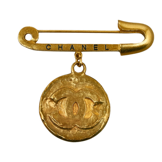 CC Medallion Costume Brooch Gold - Gaby Paris