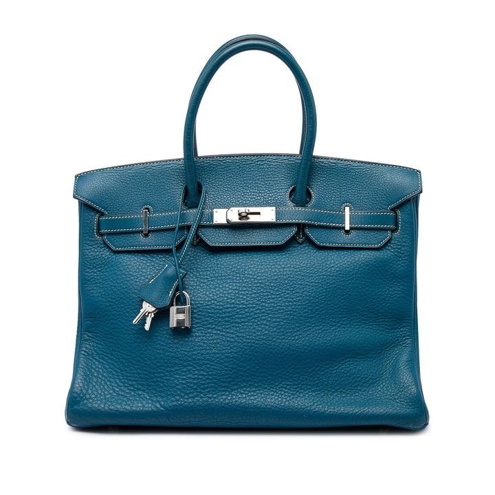 Hermès Sac à main Birkin Retourne 35 Clémence Bleu – vue principale – GABY PARIS