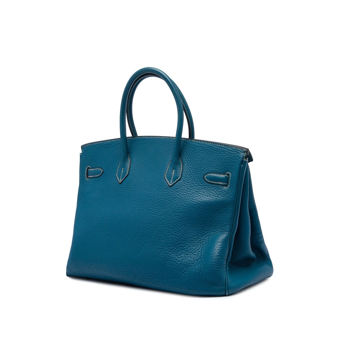 Hermès Sac à main Birkin Retourne 35 Clémence Bleu – vue 2 – GABY PARIS