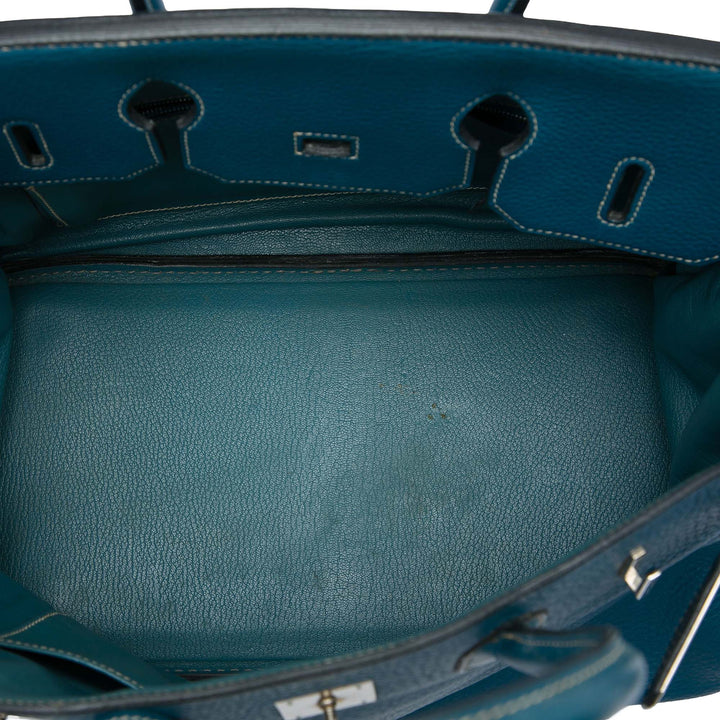 Hermès Sac à main Birkin Retourne 35 Clémence Bleu – vue 4 – GABY PARIS