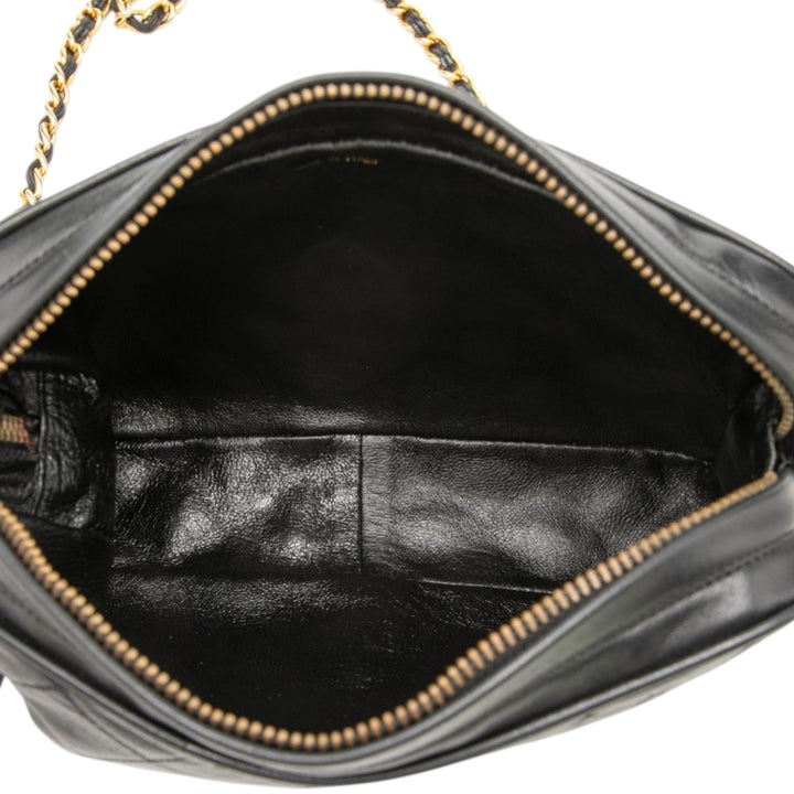 Chanel CC Matelassé Cuir d’agneau Pompon Sac caméra