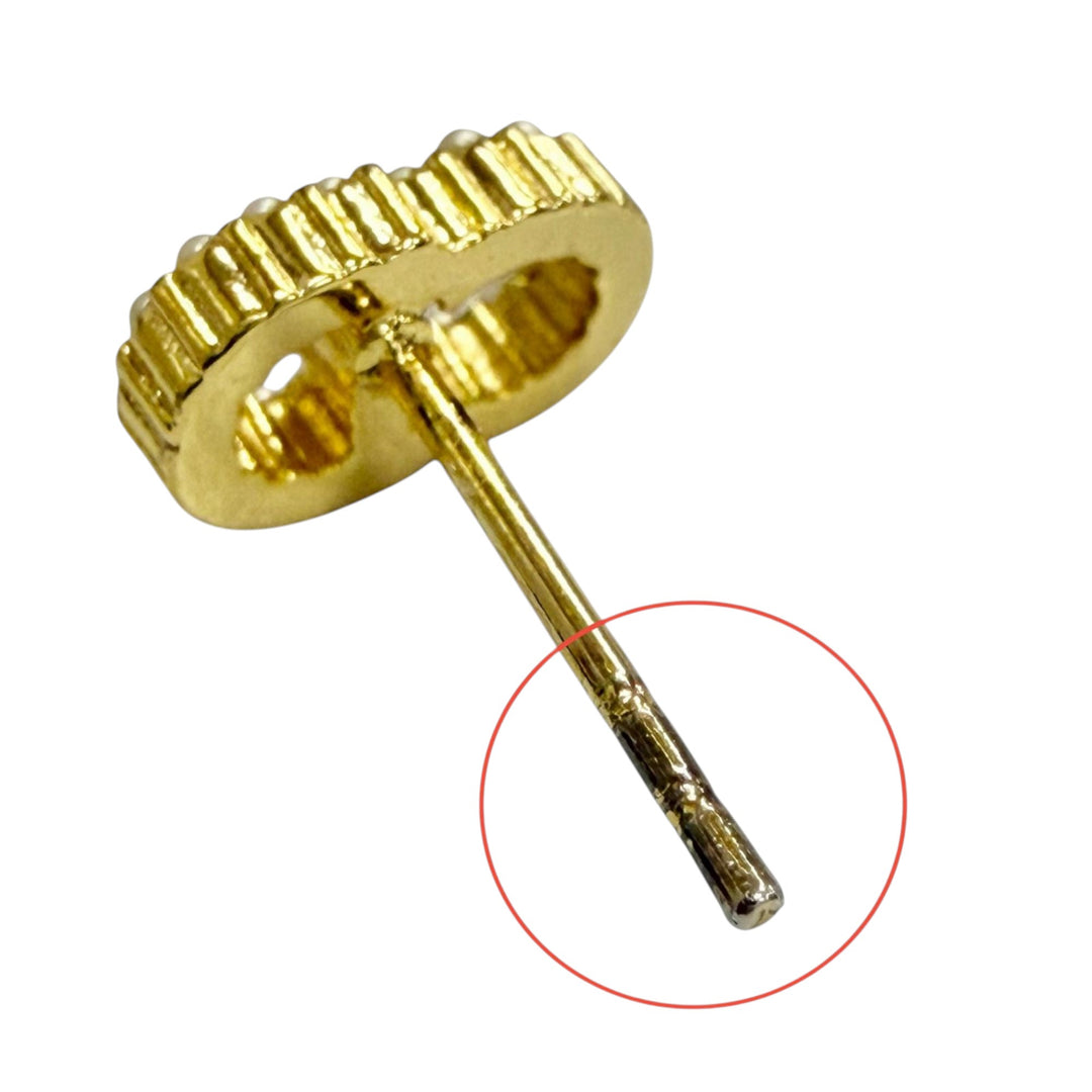 plaqué Perles fantaisie CD Logo Heart pendantes Bullet Back Boucles d'oreilles Doré