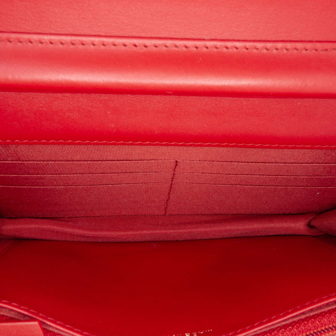 CC Mixed Quilt Caviar Wallet On Chain Red - Gaby Paris