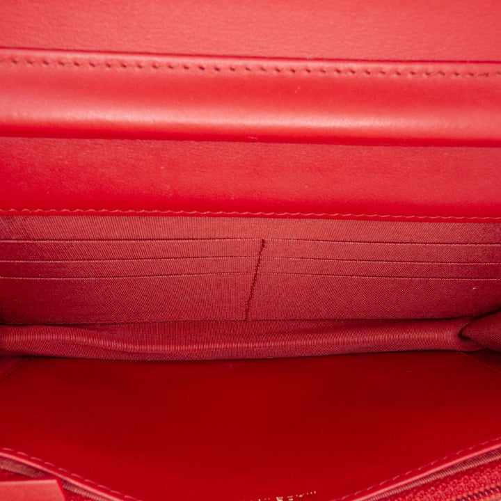 CC Mixed Quilt Caviar Wallet On Chain Red - Gaby Paris