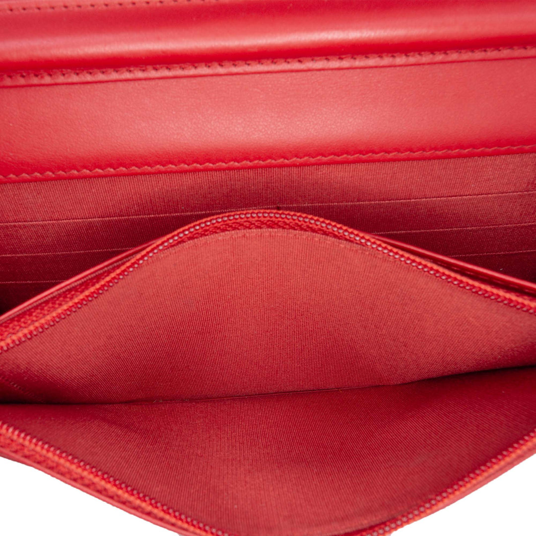 CC Mixed Quilt Caviar Wallet On Chain Red - Gaby Paris