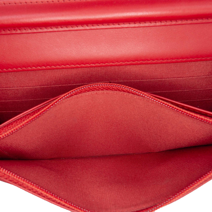 CC Mixed Quilt Caviar Wallet On Chain Red - Gaby Paris
