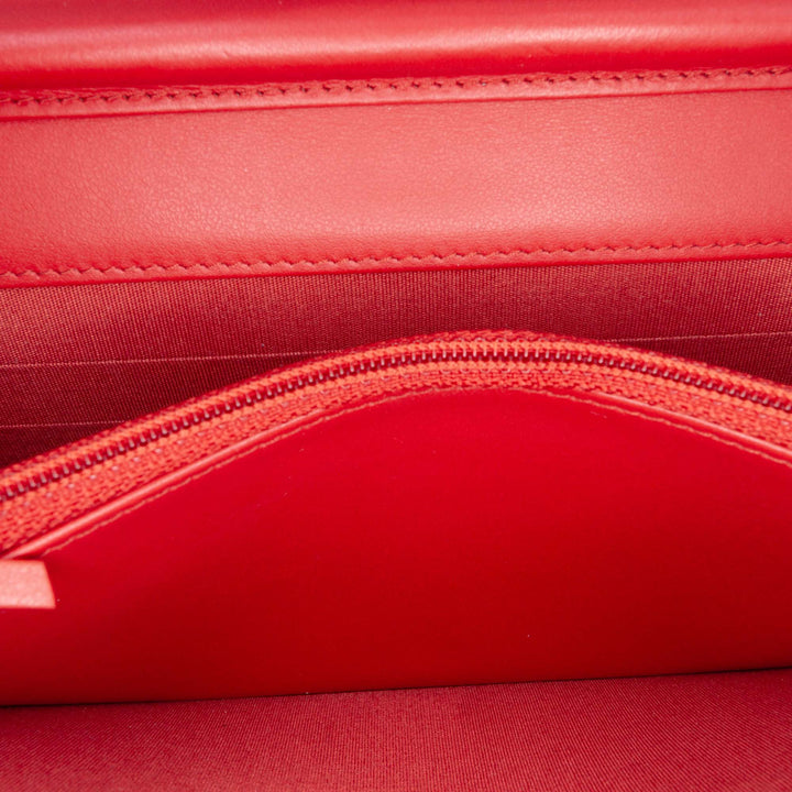 CC Mixed Quilt Caviar Wallet On Chain Red - Gaby Paris
