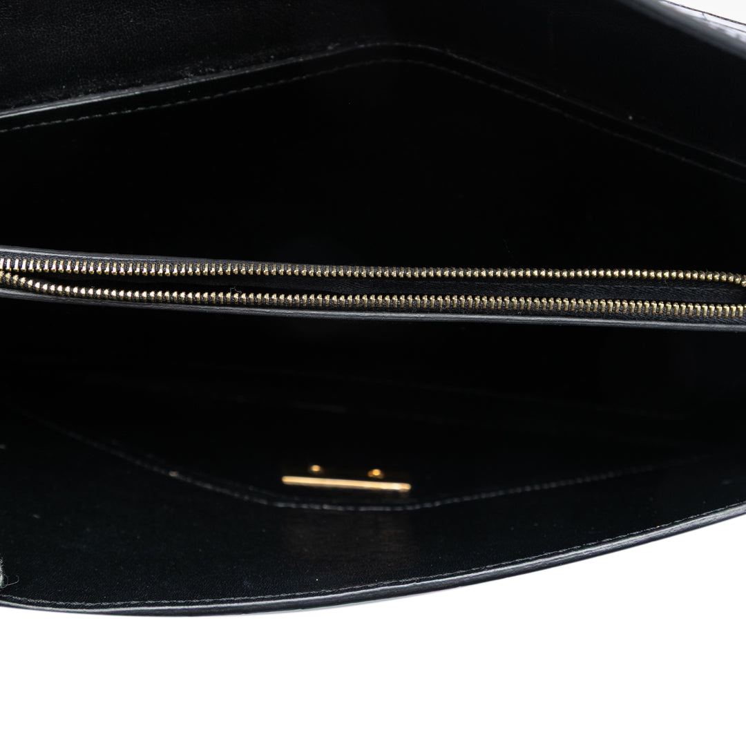 Celine Croc embossé Cuir Envelope Pochette