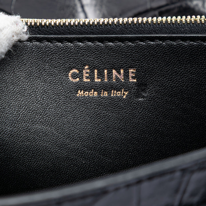 Celine Croc embossé Cuir Envelope Pochette