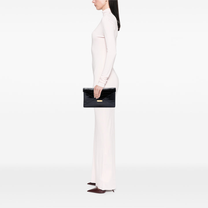 Celine Croc embossé Cuir Envelope Pochette