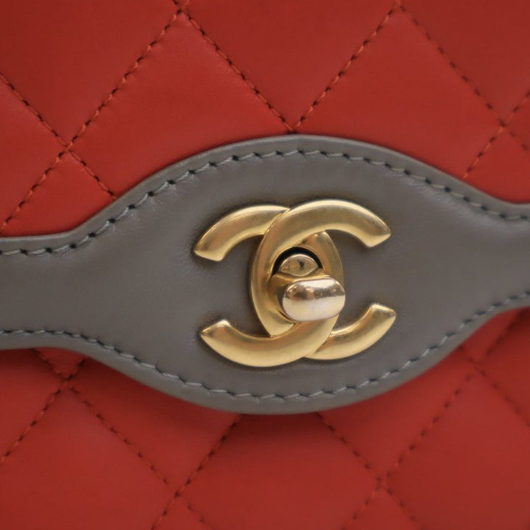 Chanel Matelassé Two Tone Day à rabat Mini Cuir d'agneau