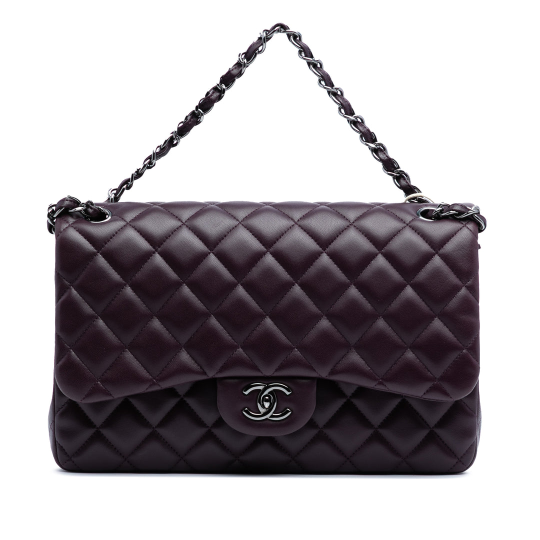 Chanel Jumbo Classic Cuir d’agneau Double rabat Violet – GABY PARIS Authentique