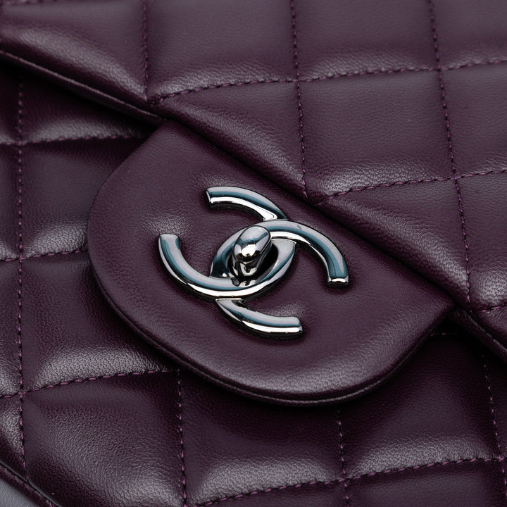 Chanel Jumbo Classic Cuir d’agneau Double rabat Violet – GABY PARIS Authentique