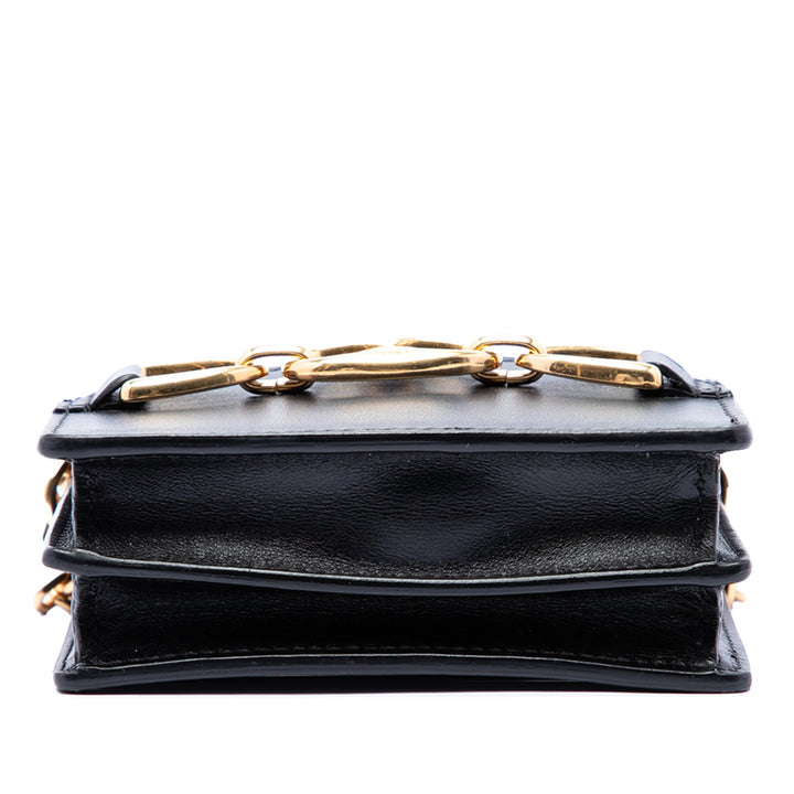 Triomphe Maillon Wallet on Chain Mini Cuir de veau lisse Noir