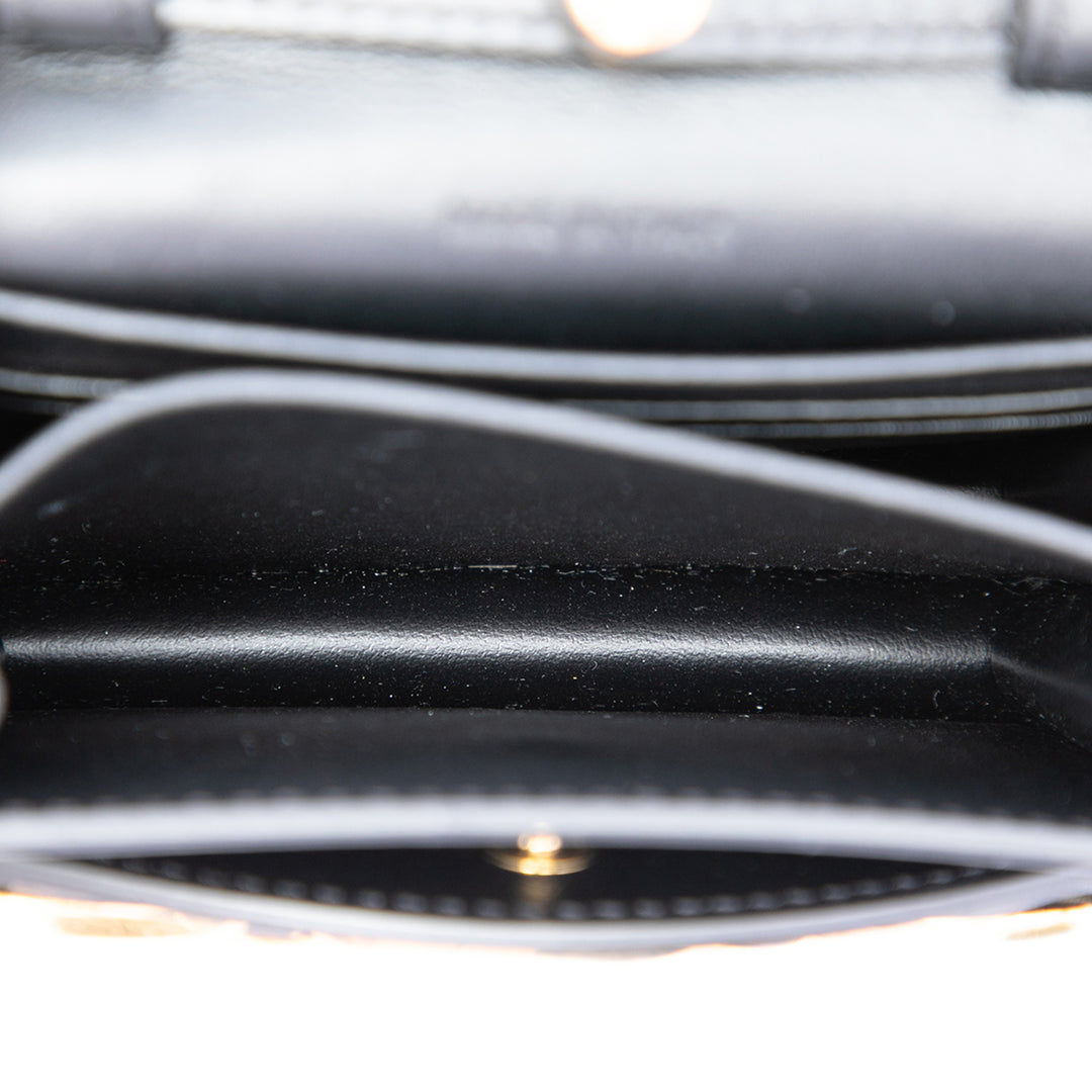 Triomphe Maillon Wallet on Chain Mini Cuir de veau lisse Noir
