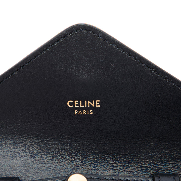 Triomphe Maillon Wallet on Chain Mini Cuir de veau lisse Noir