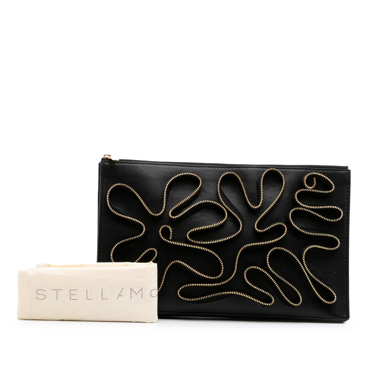 Faux Nappa Cavendish Zipper Clutch Black - Gaby Paris