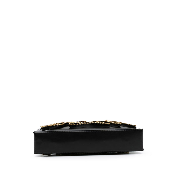 Faux Nappa Cavendish Zipper Clutch Black - Gaby Paris